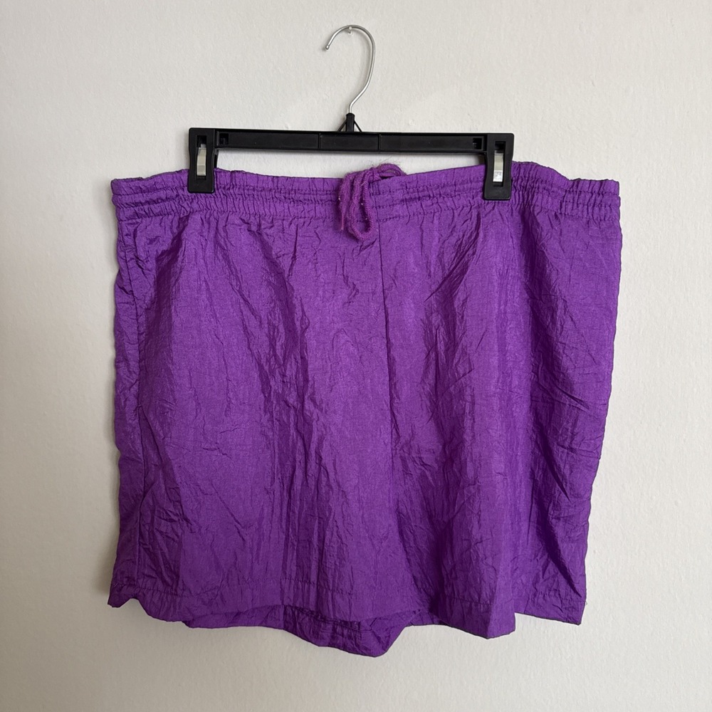Vintage 90's Basic Editions Purple Elastic Waist Pull On Shorts Mens Size Large
